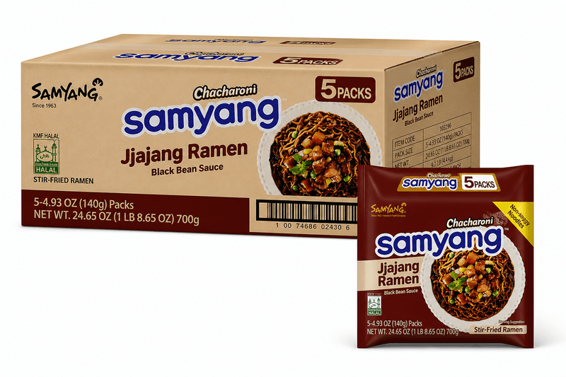 SAMYANG Black Bean Sauce Ramen (met suiker&zoetstof) 140 g× 5 × 8