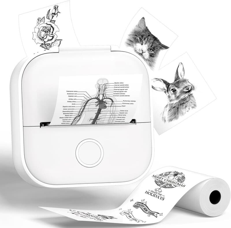 Phomemo T02-WH draagbare miniprinter voor studie-notitieblaadjes en stickers - 1 stuk