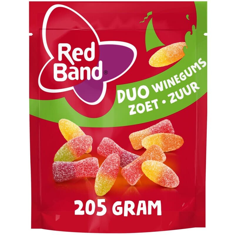 Red Band Wine-Heart Zachte Snoepjes - 215 g
