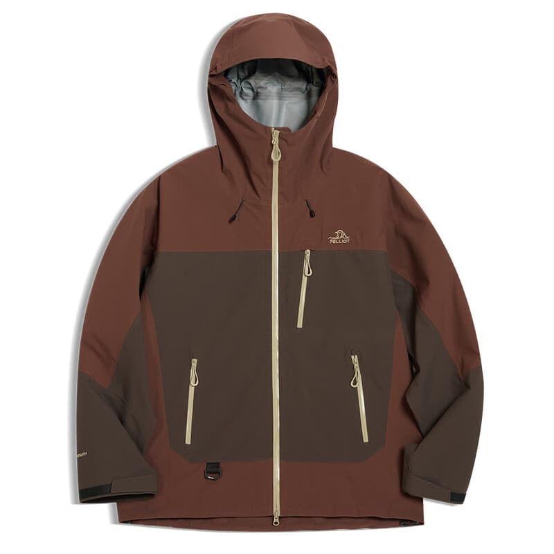 PELLIOT Hardshell-jas Bruin M Uniseks Kamperen Reizen Waterdicht Duurzaam