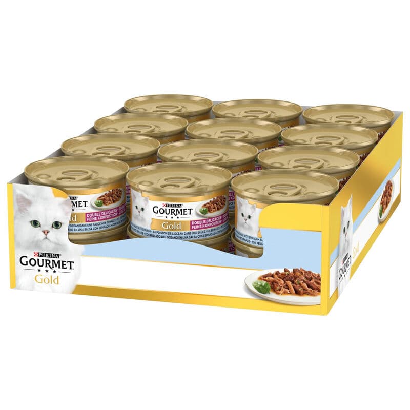 Gourmet Gold Eiwitrijk Kattenvoer in Blik Zeevis 24x85 g