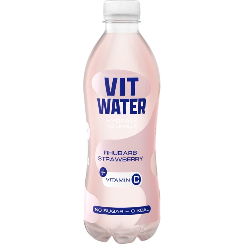 Vitwater Aardbei-Rabarber Sportwater - 500 ml