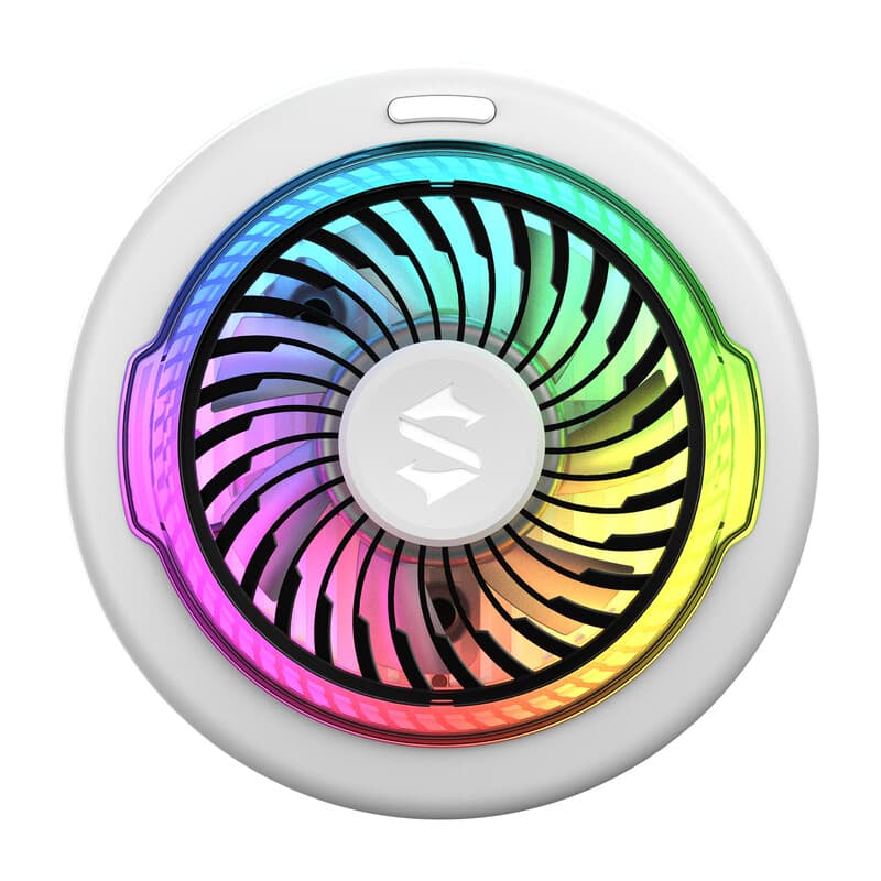 Black Shark FunCooler 5 magnetische telefoonkoeler voor gaming, draagbare mobiele telefoonkoelventilator met RGB-verlichting, app-gestuurde radiatorkoeler voor iPhone Magnetic-serie/iPad (Wit)