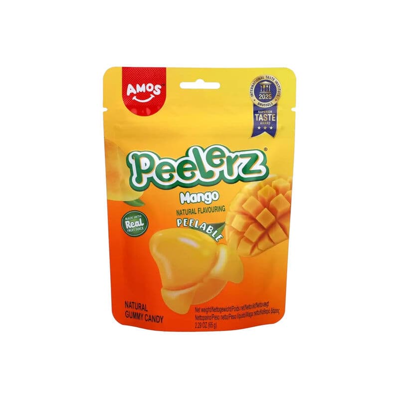 Amos Peelerz gummie-snoepjes - Mango 65 g