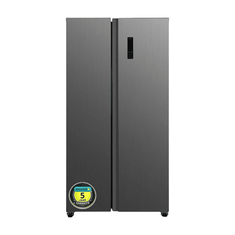 Exquisit CDJ445-041EG - Amerikaanse koelkast - Met Display - 5 Jaar Garantie - Ice-Twister - Snelvries functie - No Frost - 442 Liter - Inox