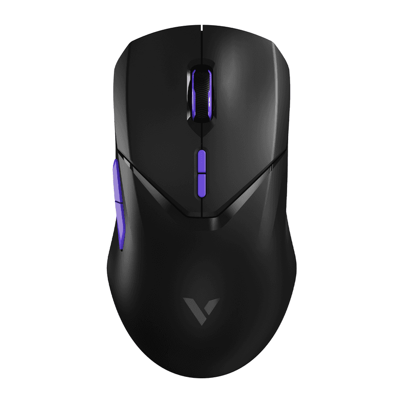 RAPOO VT9Pro 4K draadloze gamingmuis - 26.000 dpi, Superlight 4K-polling gamingmuis, PAW 3398-sensor optische muis voor PC/laptop, 10 programmeerbare knoppen, tot 180 uur batterijduur, onbordgeheugen - BlackPurple