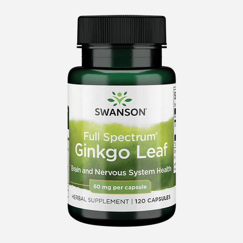 Swanson Full Spectrum Ginkgo-blad 60 mg 120 capsules (2 maanden)