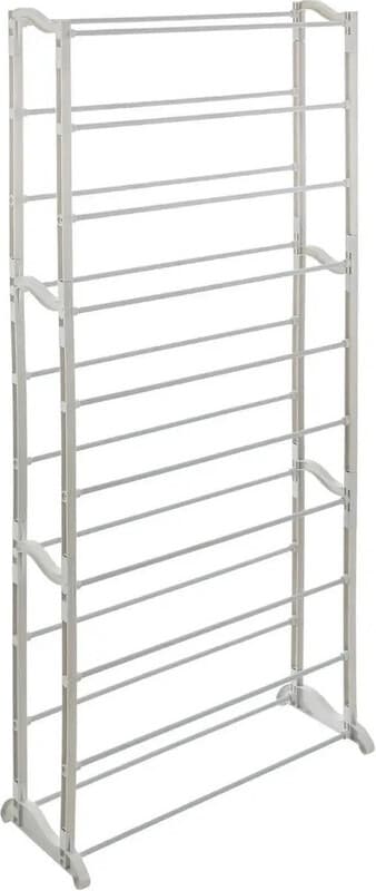 5five Schoenenrek - Witte metalen en plastic, 30 paar, 65,5 x 24,5 x 138 cm
