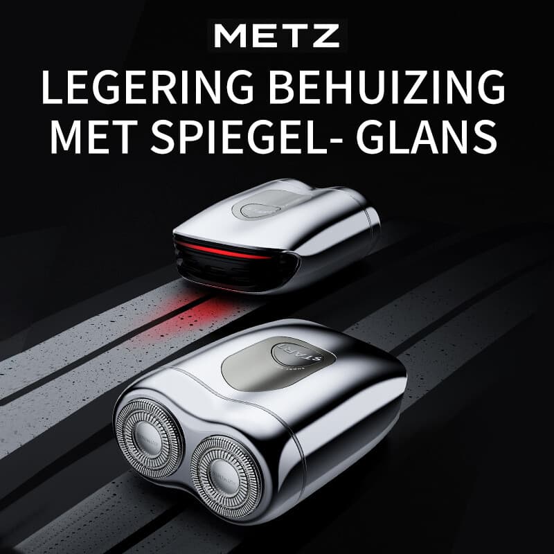 Metz Supercar Stijl Scheerapparaat voor Mannen, Draagbaar, Cadeaudoos, Perfect Qixi Valentijnsdagcadeau voor Vriend en Vader, Iriserend Zilver