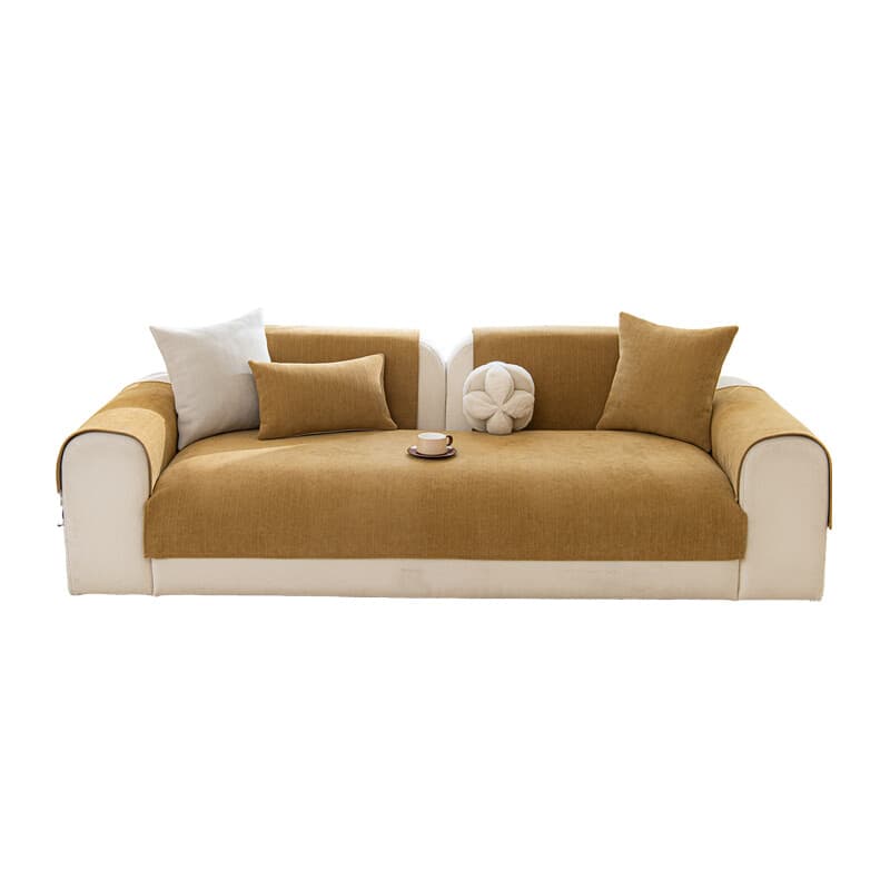 ochama Enkeldelig Sofahoes voor Zitgedeelte, sofa beschermer, antislip bankhoes, 70×210cm - Khaki