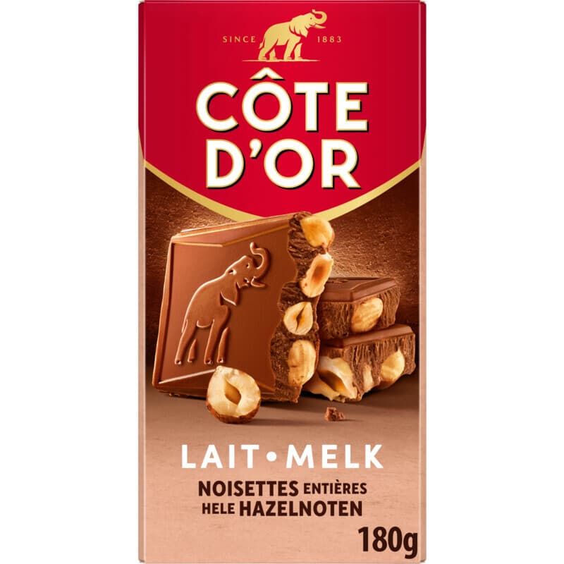 Cote d'Or melkchocolade met hele hazelnoten - 180 g