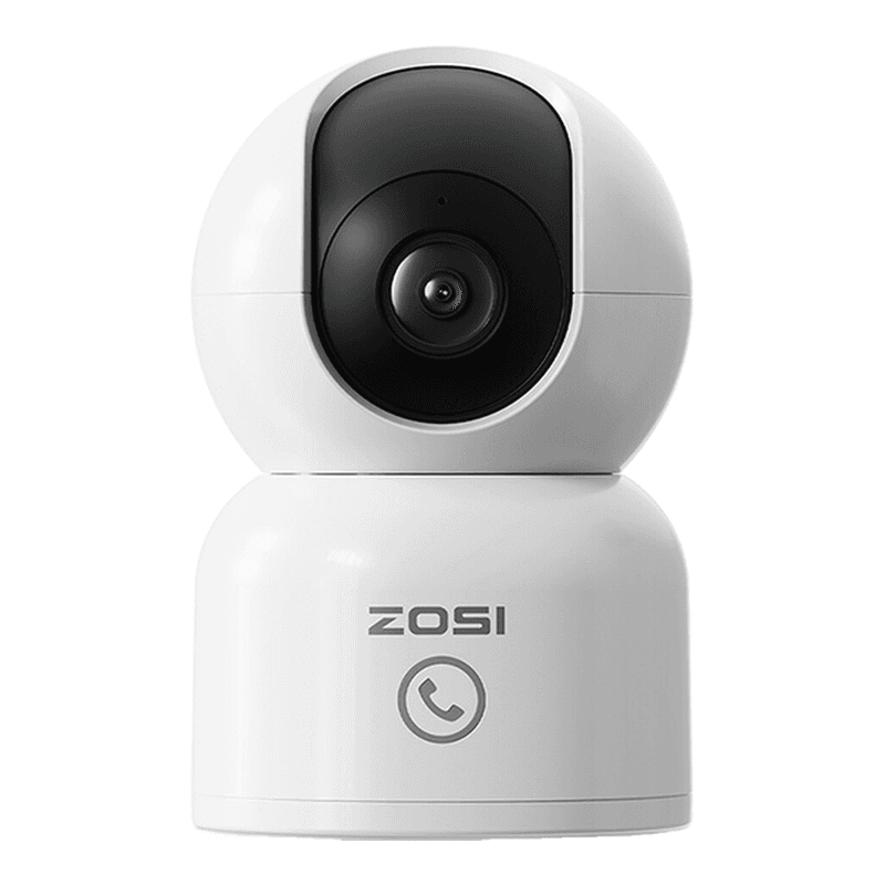 ZOSI C518 2 MP beveiligingscamera voor binnen - 360° Pan/Tilt babyfoon en hondencamera, dual-band 2,4G/5G wifi huisdiercamera met app, slimme persoonsdetectie, tweerichtingsaudio, cloud- en lokale opslag, 1 stuk