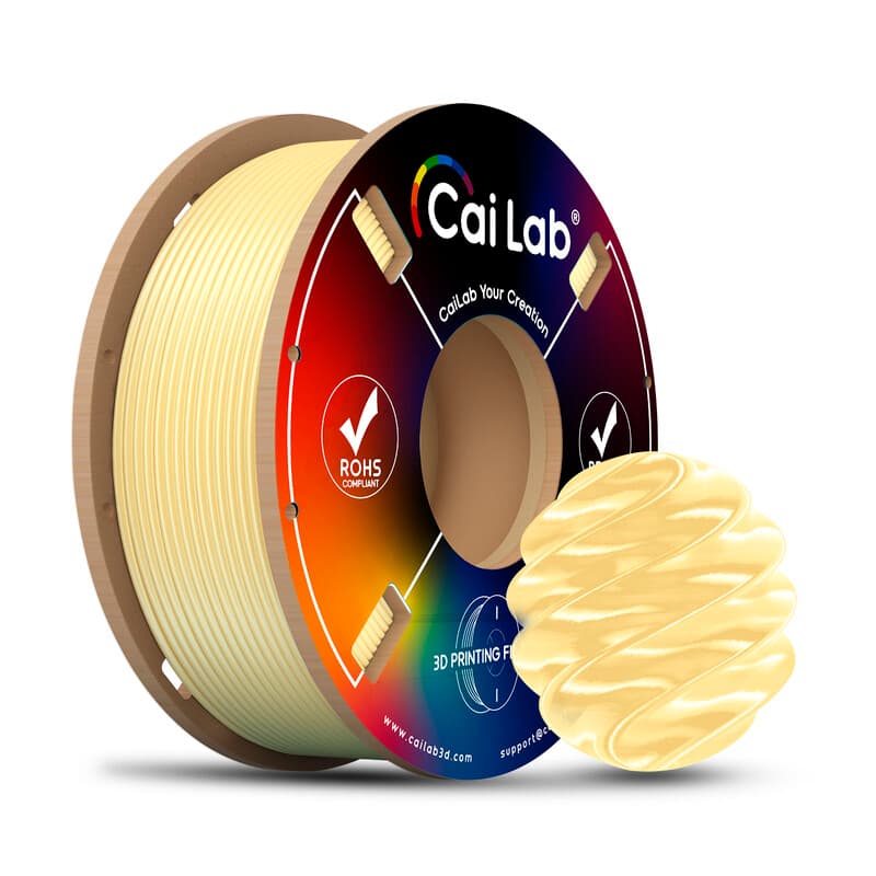 CAILAB PLA Silk 3D-printer Filament, Effen kleur - Crèmegeel