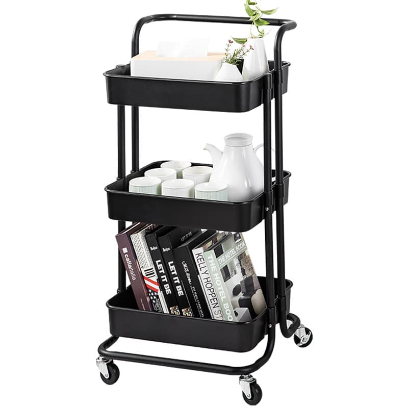 Maxcook 3-laags opbergrek zwart MCWA983