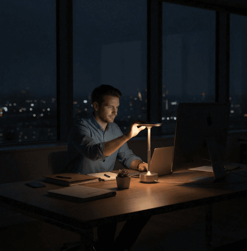 Draadloze nachttafellamp - LED tafellamp, dimbaar met touchbediening, oplaadbaar via USB, batterij, nickel, voor moderne vensterbank, woonkamer, kinderkamer en slaapkamer