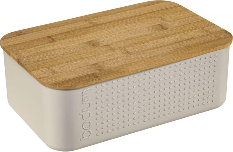 Bodum BISTRO brooddoos - klein, wit met bamboe deksel