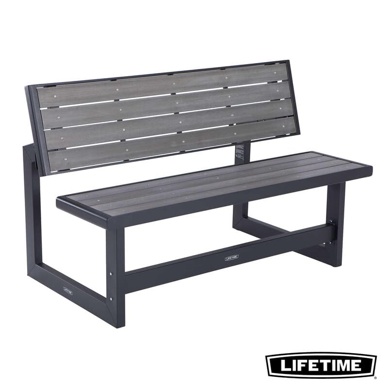 Lifetime Convertible Bank - Grijs, 145 x 77 cm