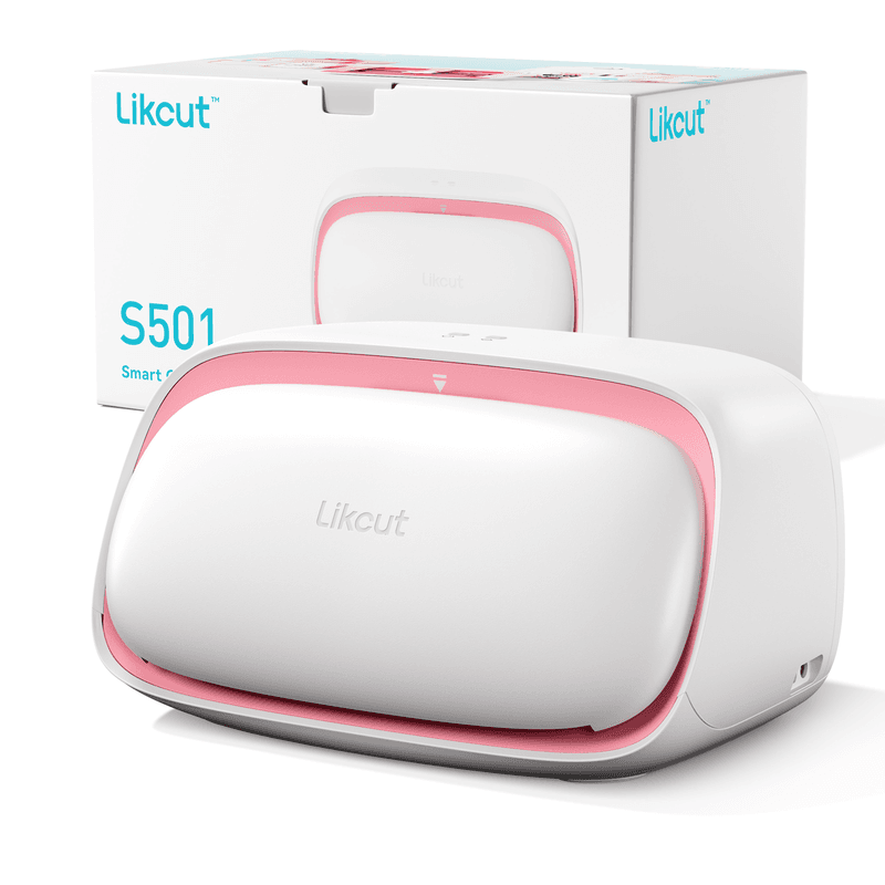Likcut S501 Plottermachine 13,97 cm Mini Snijploter voor Stickers, Vinyl, Plotterfilm Textiel en Kaarten met Starterset - Roze - 1 Stuk - EU