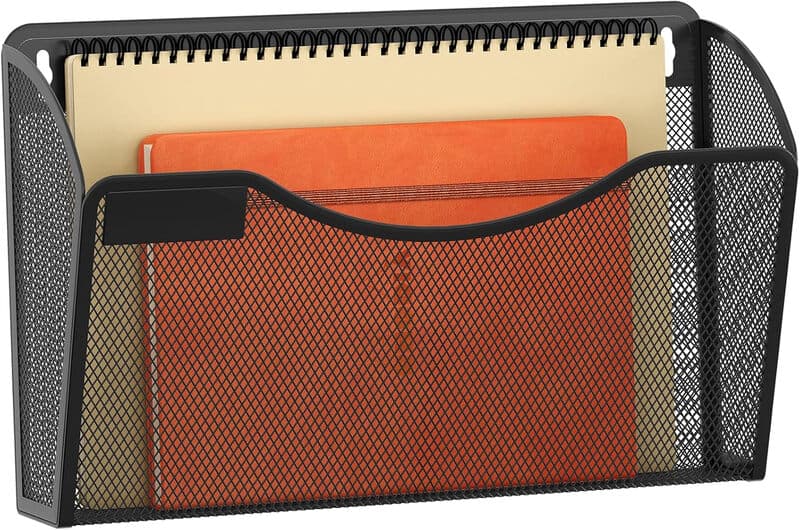 Senhoglb wandmappenhouder A4, 1-persoon, netwerkstof, landschapsorientatie, met aanduidingsplaatje, zwart, nieuwjaarsactie, top cadeauopties