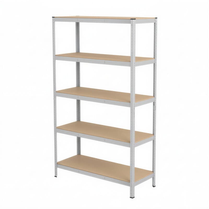 Ochama 5-Laags Stellingkast, Stalen Opbergrek voor Garage of Schuur, Draagvermogen 750 kg, Zilver