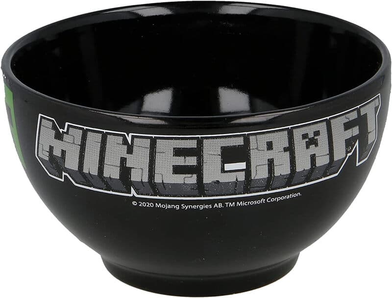 Minecraft Kom - Zwart Keramiek, 600 mL, Creeper Motief