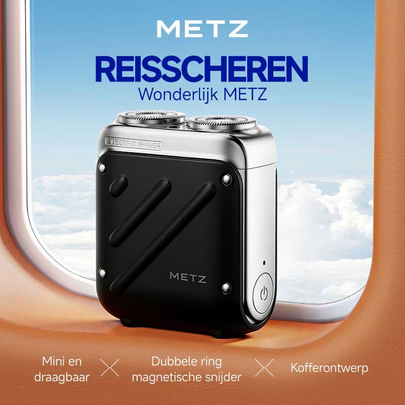 Metz Traveler Scheerapparaat voor mannen, mini & draagbaar, volledig waterdicht, perfect Qixi-Valentijnsdagcadeau voor vriend, echtgenoot en vader