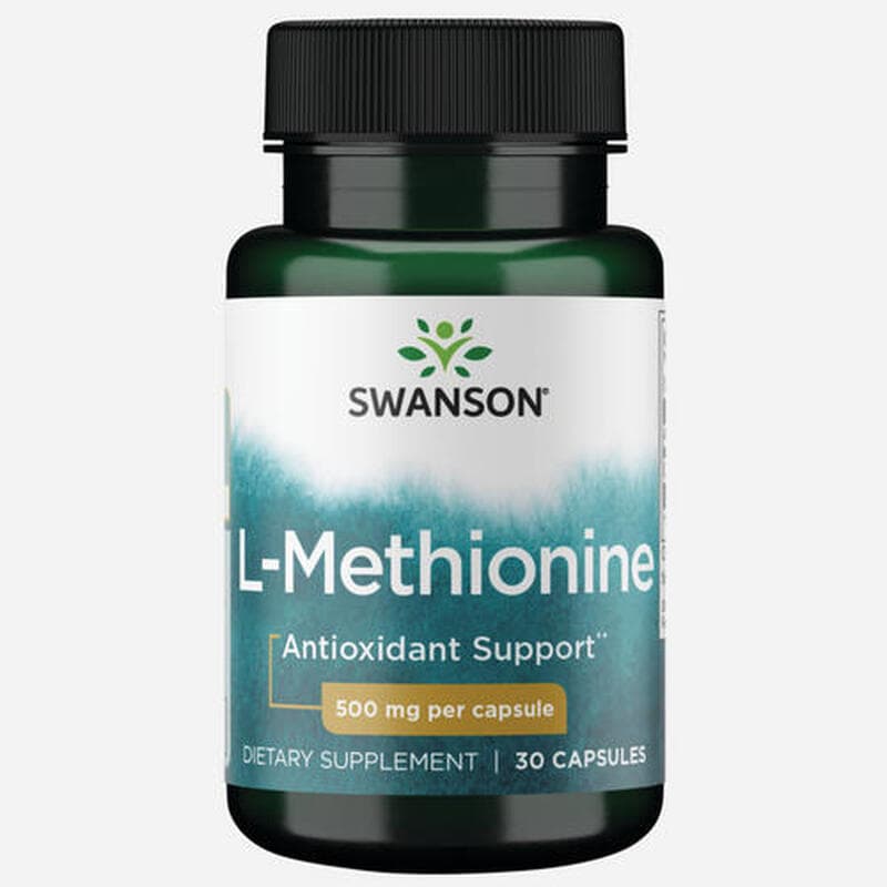 Swanson 100% puur L-methionine 500 mg, 30 capsules