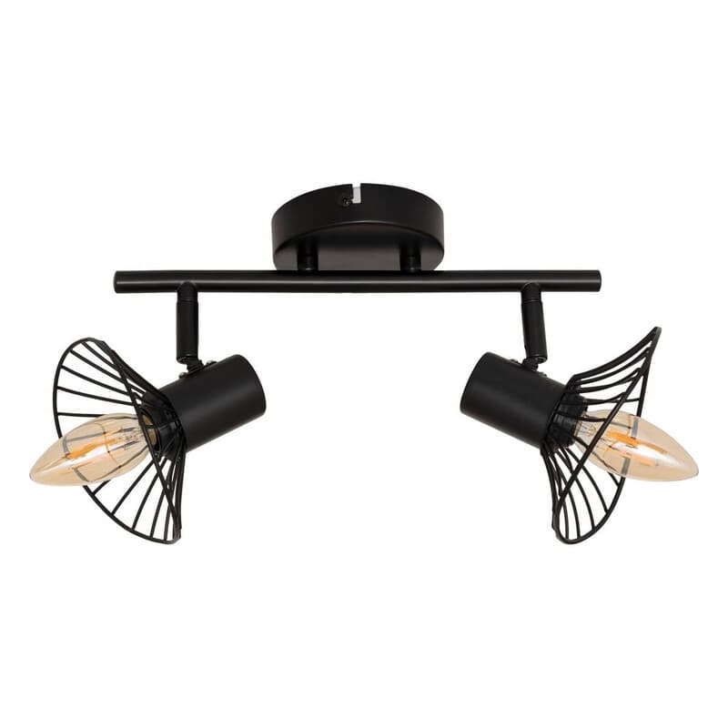 Atmosphera Adelia Wandlamp - Zwart Metaal, 28 x 12,5 x 15,5 cm