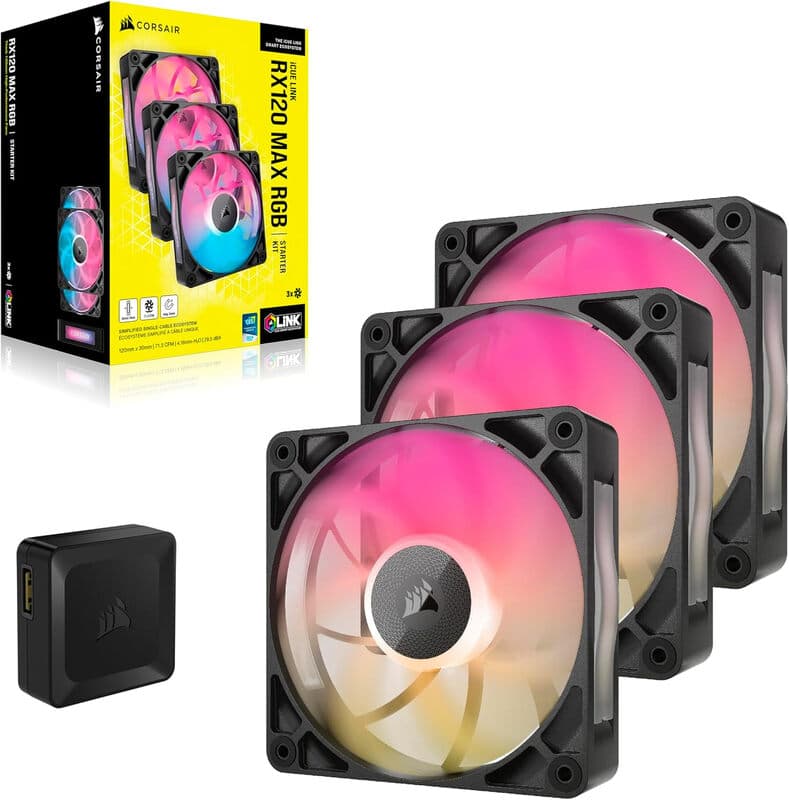 Corsair iCUE LINK RX120 MAX RGB computer behuizing ventilator 12 cm zwart 3 stuk(s)