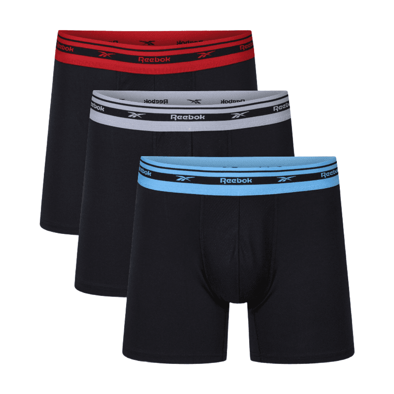 Reebok sportboxershorts MED Darian-zwart/Flashrood/grijs/blauw WB-XL