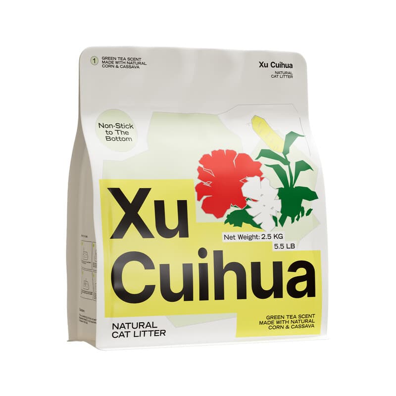 Xu Cuihua Kattenbakvulling 10 kg (4 x 2,5 kg) - Biologisch - Green Tea Scent - Klontvormend - Frisse geur - Geurabsorberend