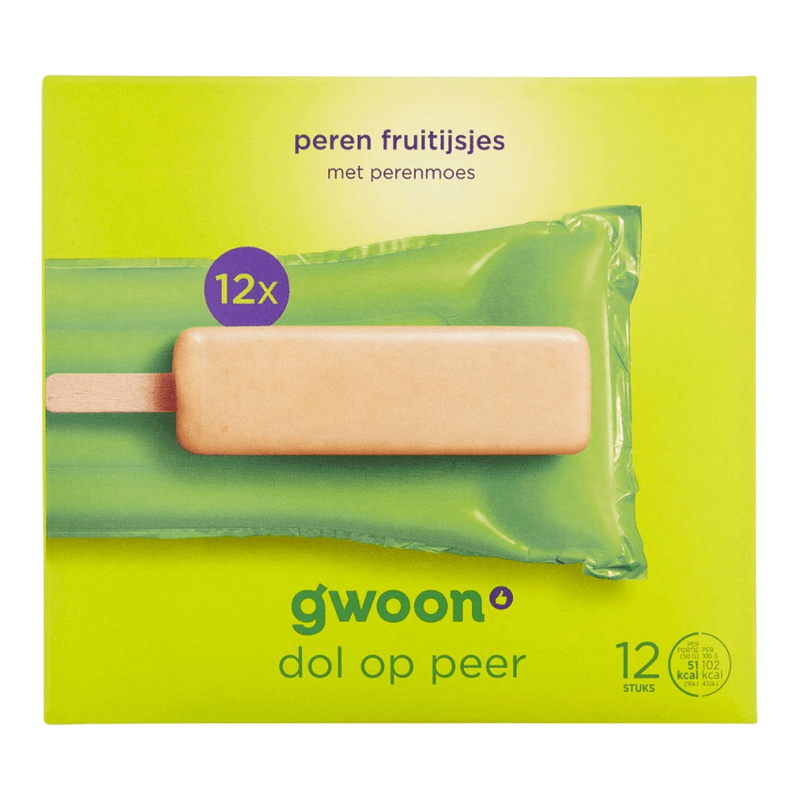 G'woon Fruit IJsroom Peer - 12 pcs