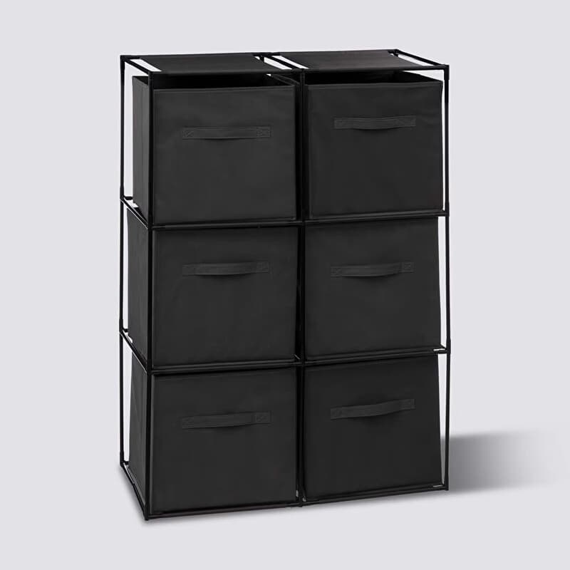 5five Opbergplank Eenheid - Staal met 6 Opbergdozen, 68 x 34 x 98 cm
