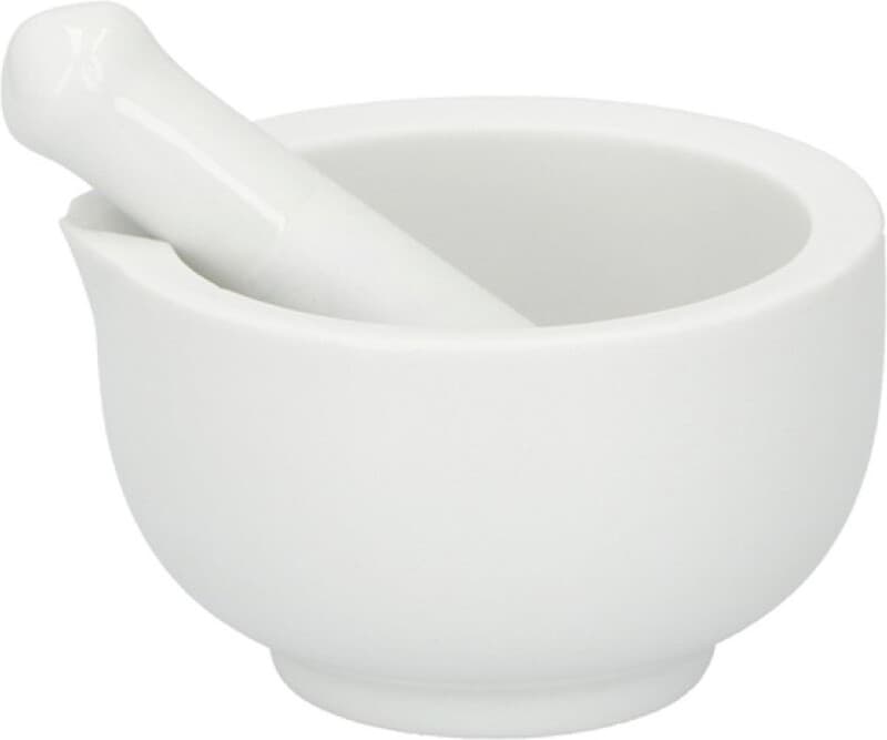 Alpina keramische mortel en stamper set - 8 cm, wit