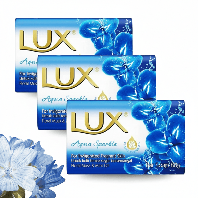 Lux Bar Soap, Aqua Sparkle, - 3 x 80g