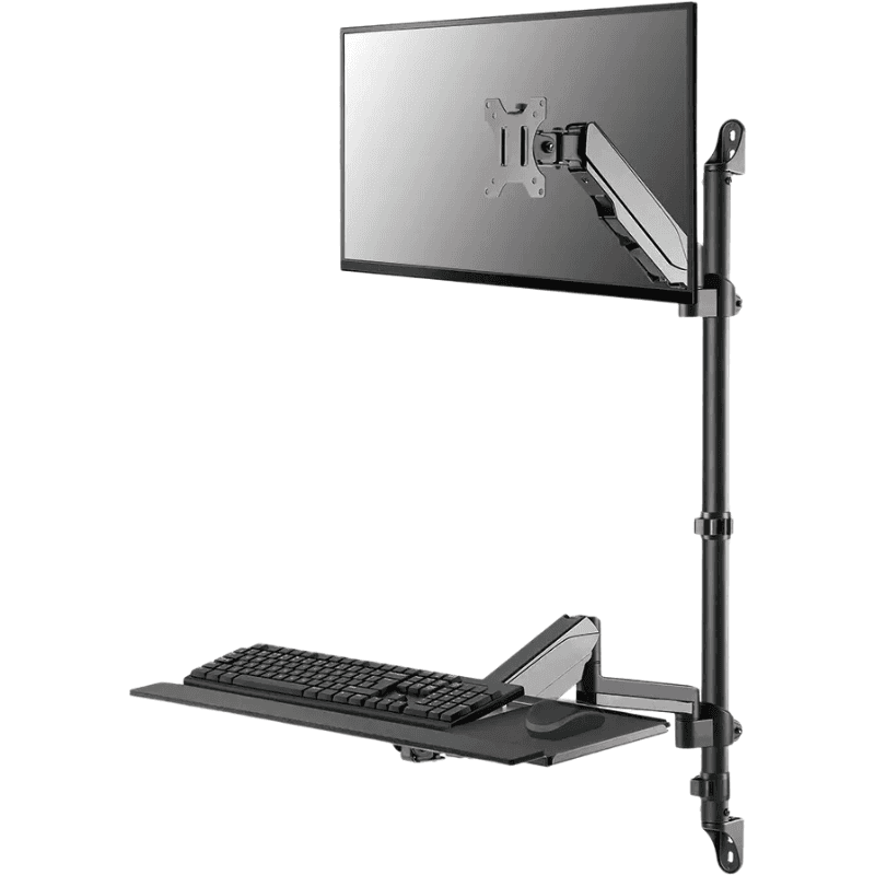 Neomounts WL90-325BL1 Zit-sta werkstation wand - 17-32" - 1-9 kg (curved 6 kg) - gasveer - zwart