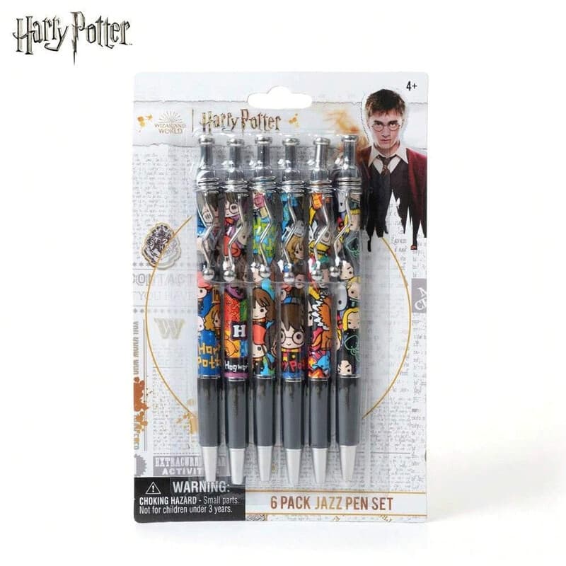 6 stuks Harry Potter Chibi Personage Pennenset Officieel Gelicentieerd Schattige Wizarding World Balpennen Verzamelaarsartikel Cadeau Schreibwaren