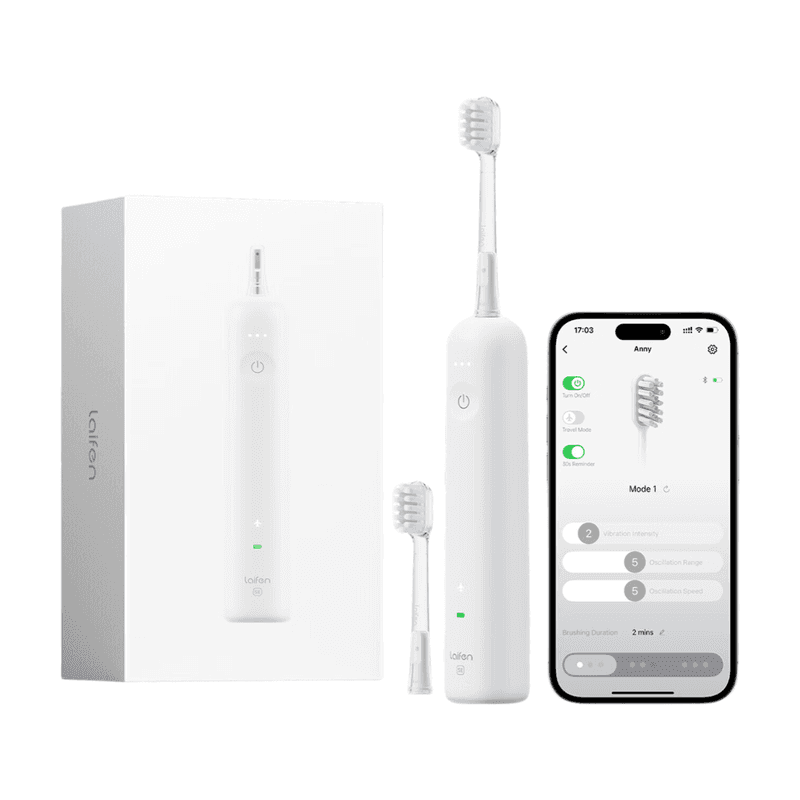Laifen Wave Special editie elektrische tandenborstel - oscillerende&vibrerende sonische tandenborstel voor volwassenen met app en 2 opzetborstels (wit)