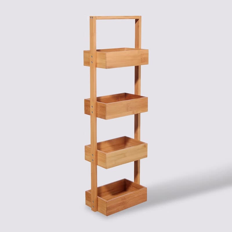 5five Bamboe Plankeenheid - 4-laags, lichtbruin, 25 x 16 x 88 cm