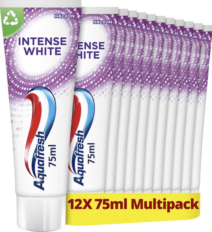 Aquafresh Intense White - Tandpasta - Voordeelverpakking - Whitening - 12x75ml