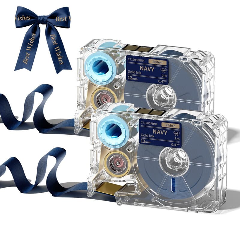 Phomemo thermische striptape voor A30/P15, 2 rollen/verpakking, voor cadeauverpakking, bloemenverpakking, woondecoratie, marineblauw