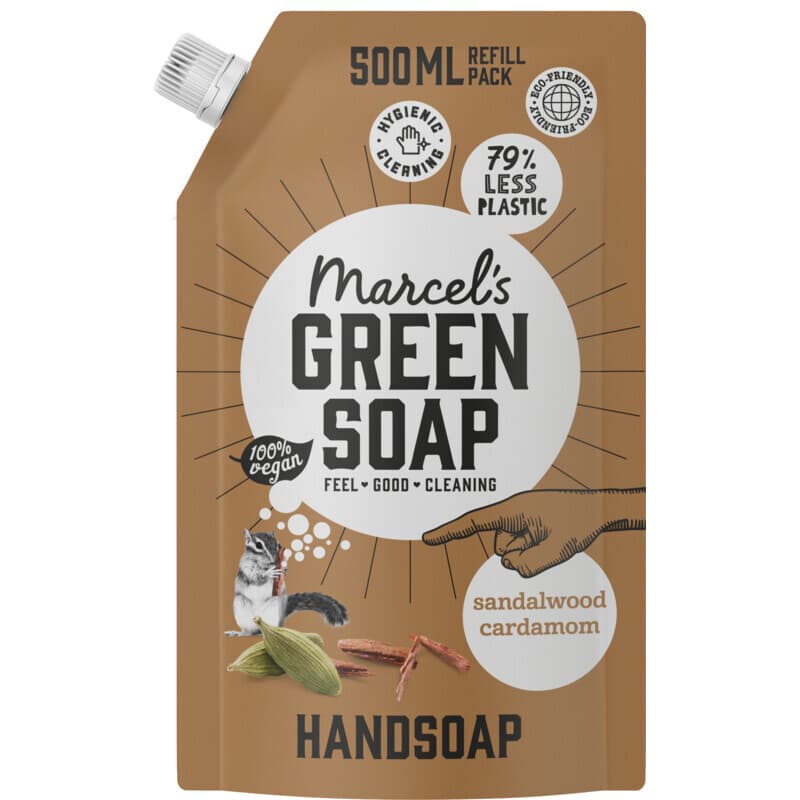Marcel's GREEN SOAP Handzeep (Sandelhout&Kardemom) - 500 ml, navulbaar