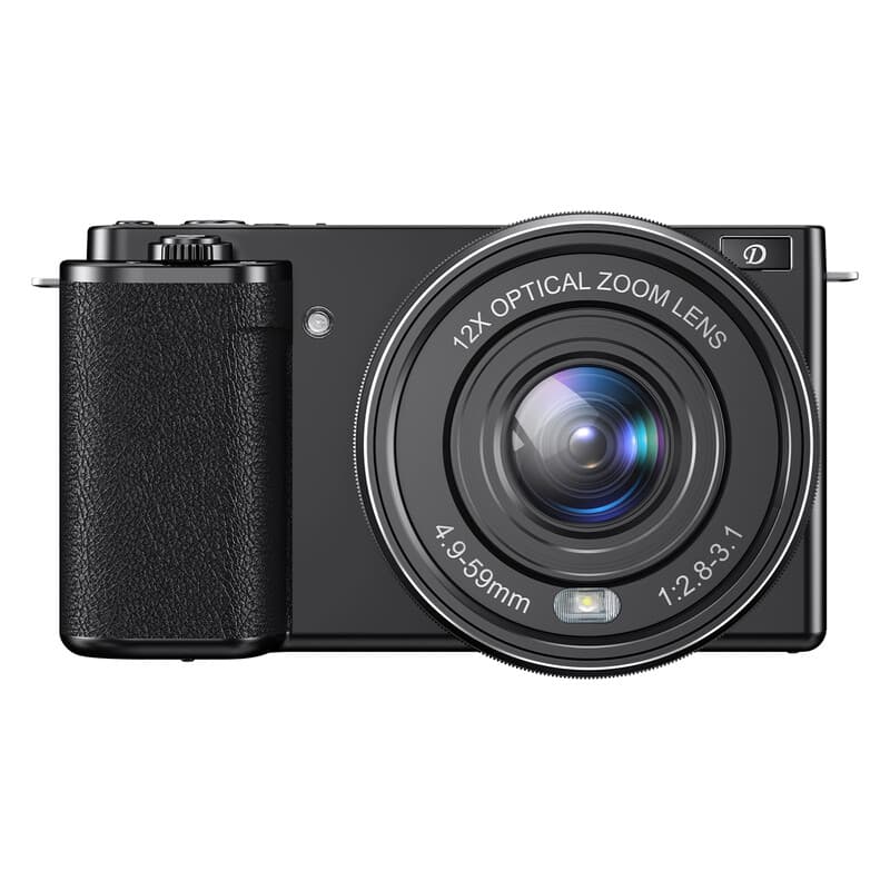 Komery W6 Camera voor fotografie, 12x optische zoom 4K digitale camera met WiFi, 64MP vlogcamera voor YouTube