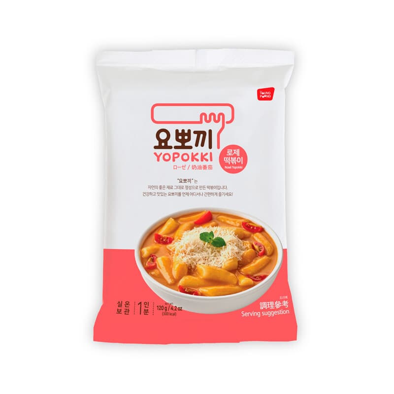 YOUNGPOONG Yopokki Tteokbokki met rozen-smaak, verpakking 120 g