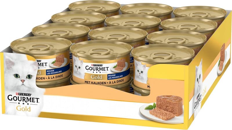Gourmet Gold Kattenvoer in Blik Kalkoen 24x85 g