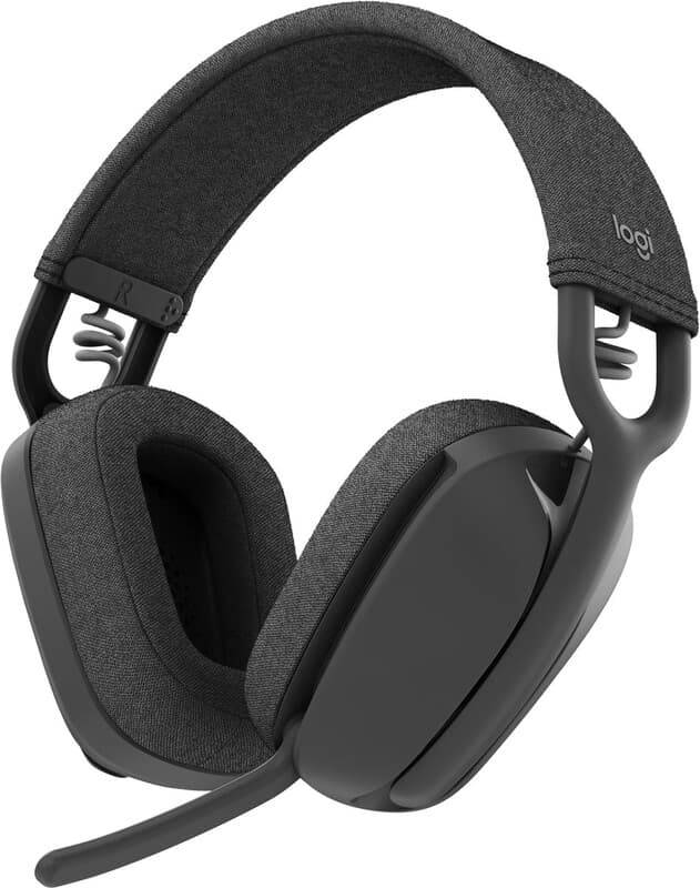 LOGITECH Zone Vibe 100 lichte, draadloze over-ear koptelefoon met ruisonderdrukkende microfoon, multipoint bluetooth-headset, werkt met Teams, Google Meet, Zoom, Mac/pc - grafiet