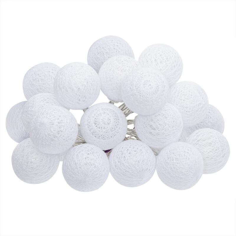 Atmosphera LED-slinger met 20 ballen - 6 cm, wit