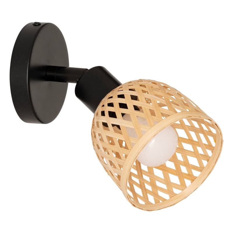 Atmosphera Lio Wandlamp - Metaal en Bamboe, 10 cm