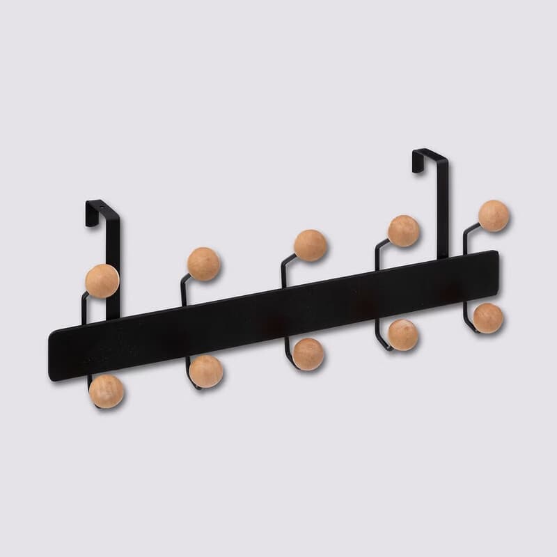 Over-deur Kapstok met 10 Haken - Blackwood/Metaal