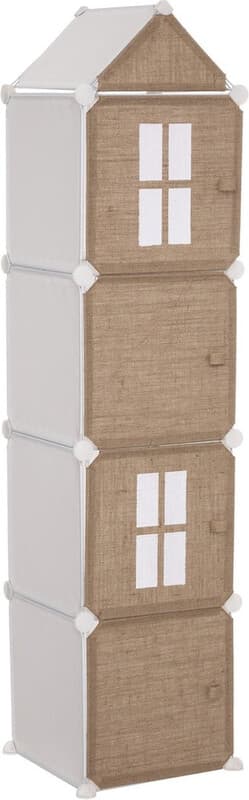 Storage tower 139cm high jute and plastic